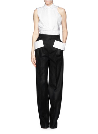Figure View - Click To Enlarge - GIVENCHY - Colourblock panel wide leg pants