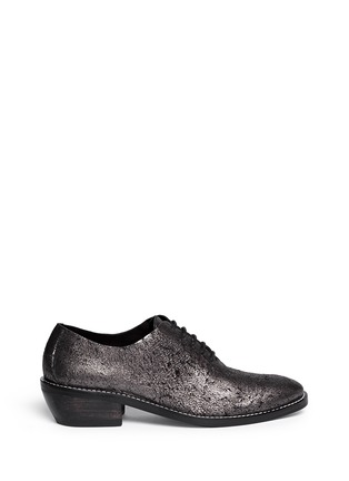 Main View - Click To Enlarge - HAIDER ACKERMANN - Metallic leather Oxfords