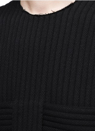 Detail View - Click To Enlarge - MS MIN - Obi belt wool rib knit dress