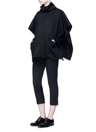 Figure View - Click To Enlarge - MS MIN - Stand collar felted wool-cashmere cape