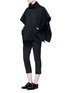 Figure View - Click To Enlarge - MS MIN - Stand collar felted wool-cashmere cape
