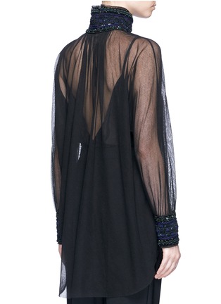 Back View - Click To Enlarge - MS MIN - Embellished high collar tulle top