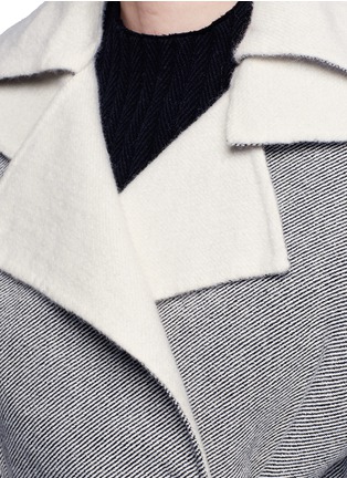 Detail View - Click To Enlarge - MS MIN - Oversized striped cotton-wool reefer coat