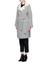 Front View - Click To Enlarge - MS MIN - Oversized striped cotton-wool reefer coat
