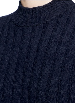 Detail View - Click To Enlarge - MS MIN - Colourblock chunky rib knit wool sweater