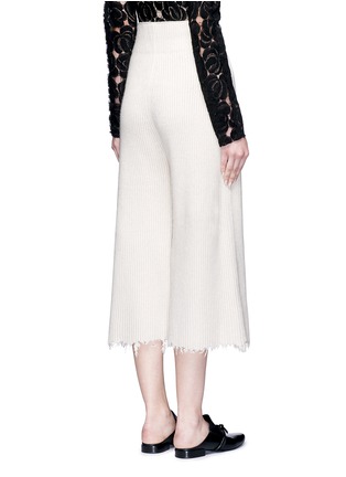Back View - Click To Enlarge - MS MIN - Frayed cuff rib knit culottes
