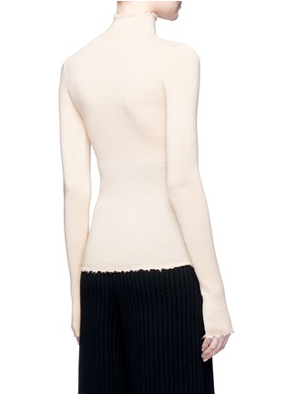Back View - Click To Enlarge - MS MIN - Raw edge wool rib knit turtleneck sweater
