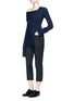 Figure View - Click To Enlarge - MS MIN - One-shoulder rib knit sweater