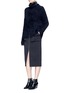 Figure View - Click To Enlarge - MS MIN - Raw edge zip front skirt