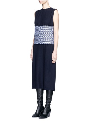 Front View - Click To Enlarge - MS MIN - Arabesque jacquard obi belt dress