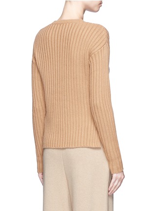 Back View - Click To Enlarge - MS MIN - Asymmetric rib knit wool-alpaca sweater