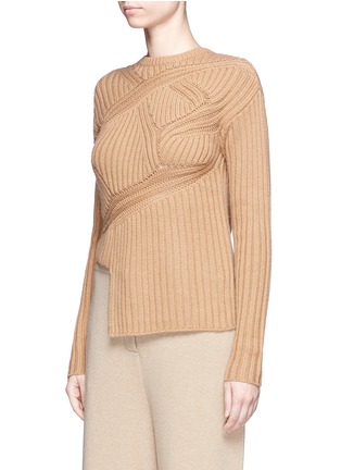 Front View - Click To Enlarge - MS MIN - Asymmetric rib knit wool-alpaca sweater