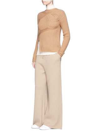 Figure View - Click To Enlarge - MS MIN - Asymmetric rib knit wool-alpaca sweater