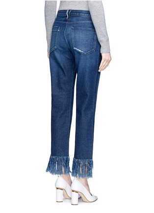 Back View - Click To Enlarge - 3X1 - 'WM3' fringe cuff cropped jeans