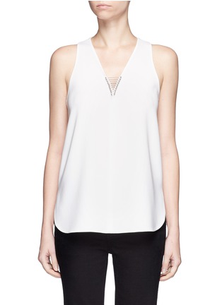 Main View - Click To Enlarge - ALEXANDER WANG - Barbell pierced V-neck top