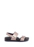 Main View - Click To Enlarge - FIGS BY FIGUEROA - 'Figulous' satin hinged slingback sandals