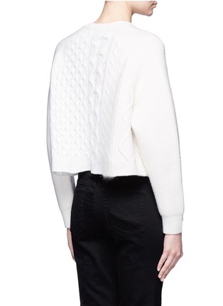 Back View - Click To Enlarge - ALEXANDER WANG - Stripe cable knit cropped sweater