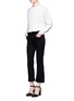 Figure View - Click To Enlarge - ALEXANDER WANG - Stripe cable knit cropped sweater