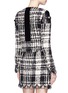 Back View - Click To Enlarge - ALEXANDER WANG - Check plaid leather trim tweed jacket