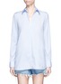 Main View - Click To Enlarge - ALEXANDER WANG - Pierced collar cotton poplin shirt