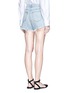 Back View - Click To Enlarge - ALEXANDER WANG - 'Bite' distressed cut-off denim shorts