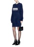 Figure View - Click To Enlarge - ALEXANDER WANG - 'Tender' slogan embroidered sweater dress