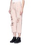 Front View - Click To Enlarge - ALEXANDER WANG - 'Rival' distressed cropped jeans