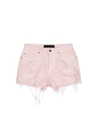 Main View - Click To Enlarge - ALEXANDER WANG - 'Romp' oversized distressed denim shorts