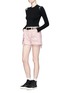 Figure View - Click To Enlarge - ALEXANDER WANG - 'Romp' oversized distressed denim shorts