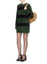 Figure View - Click To Enlarge - ALEXANDER WANG - Pierced eyelet stripe rabbit hair blend knit dress