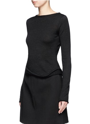 Front View - Click To Enlarge - ACNE STUDIOS - 'Janelle' corded hem alpaca-wool sweater