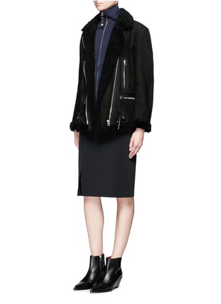 Figure View - Click To Enlarge - ACNE STUDIOS - More She Sue' lambskin shearling motorcycle jacket