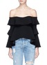 Main View - Click To Enlarge - 72723 - Frill cady crepe off-shoulder top