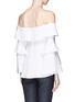 Back View - Click To Enlarge - 72723 - Frill cady crepe off-shoulder top