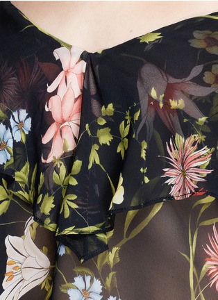 Detail View - Click To Enlarge - 72723 - 'Savanna' floral print silk chiffon cold shoulder top
