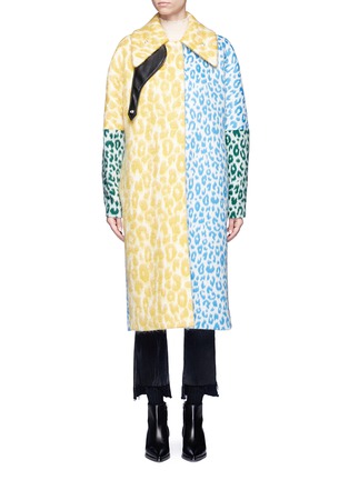 Main View - Click To Enlarge - ACNE STUDIOS - 'Bertilyn' patchwork leopard print felted mohair blend coat