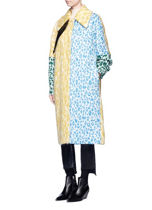 Figure View - Click To Enlarge - ACNE STUDIOS - 'Bertilyn' patchwork leopard print felted mohair blend coat