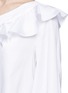 Detail View - Click To Enlarge - 72723 - Tie cuff ruffle poplin one-shoulder top