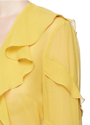 Detail View - Click To Enlarge - 72723 - Ruffle V-neck silk georgette blouse