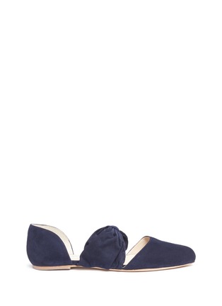Main View - Click To Enlarge - GABRIELA HEARST - 'Minerva' bow band suede d'Orsay flats