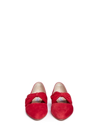 Front View - Click To Enlarge - GABRIELA HEARST - 'Minerva' bow band suede d'Orsay flats
