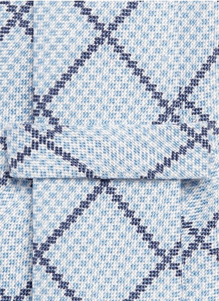 Detail View - Click To Enlarge - ISAIA - Houndstooth check seven fold linen tie