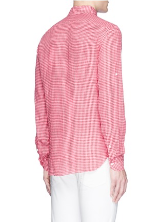 Back View - Click To Enlarge - ISAIA - Gingham check linen hopsack shirt