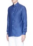 Front View - Click To Enlarge - ISAIA - 'Parma' polka dot print linen chambray shirt