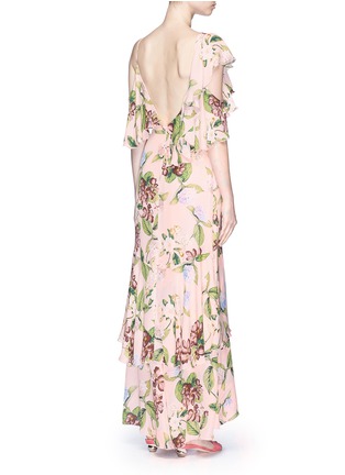 Back View - Click To Enlarge - 72723 - 'Evie' floral print ruffle mock wrap maxi dress