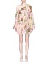 Main View - Click To Enlarge - 72723 - 'Evie' floral print tiered ruffle one-shoulder mini dress