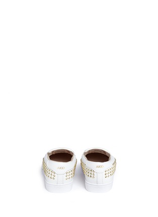 Back View - Click To Enlarge - AKID - 'Liv' stud leather kids slip-ons