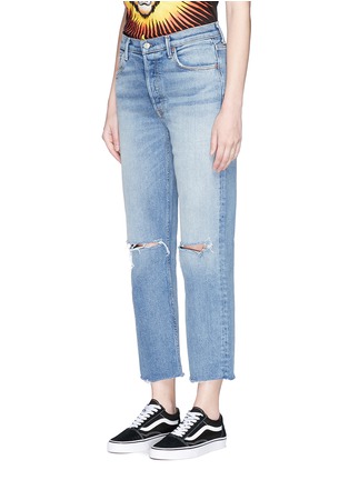 Front View - Click To Enlarge - GRLFRND - 'Helena' cropped ripped jeans