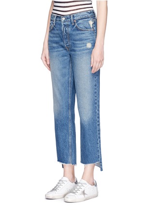 Front View - Click To Enlarge - GRLFRND - 'Helena' staggered cuff cropped jeans