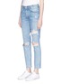 Front View - Click To Enlarge - GRLFRND - 'Karolina' cropped ripped jeans